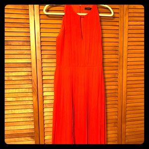 JCrew Red Pleated Dress